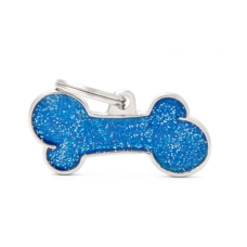 Gravirna ploščica KOST MODRA glitter - mala