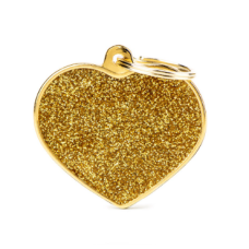 Gravirna ploščica SRCE GOLD GLITTER - velika