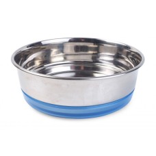 Posoda INOX z roza nedrsečim robom - modra