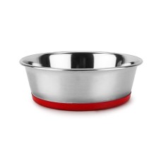 Posoda INOX z roza nedrsečim robom - rdeča