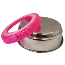 Posoda INOX z roza nedrsečim robom - roza