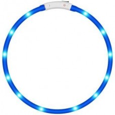 Modra svetleča ovratnica large - LED +USB 